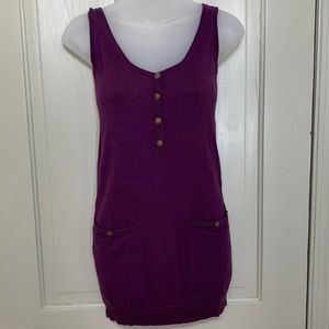 SHAE Plum Purple Sleeveless Tunic Sweater